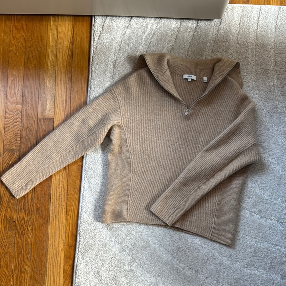 Vince Tan Cowl Neck Sweater Knit